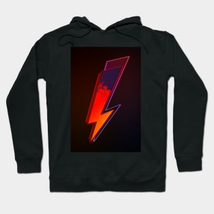 Volcanic Bolt - Neon 80's Pop Retro Graphic + Background Hoodie